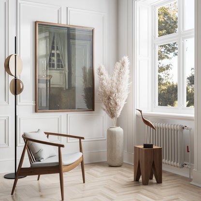 Premium Poster of Atmospheric Candlelit Room with Door and Window Posters