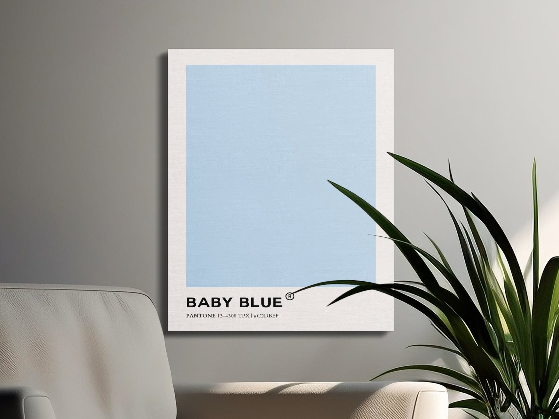 Premium Poster of Baby Blue Pantone Poster Nursery Wall Art Canvas Wraps