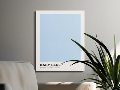 Premium Poster of Baby Blue Pantone Poster Nursery Wall Art Canvas Wraps