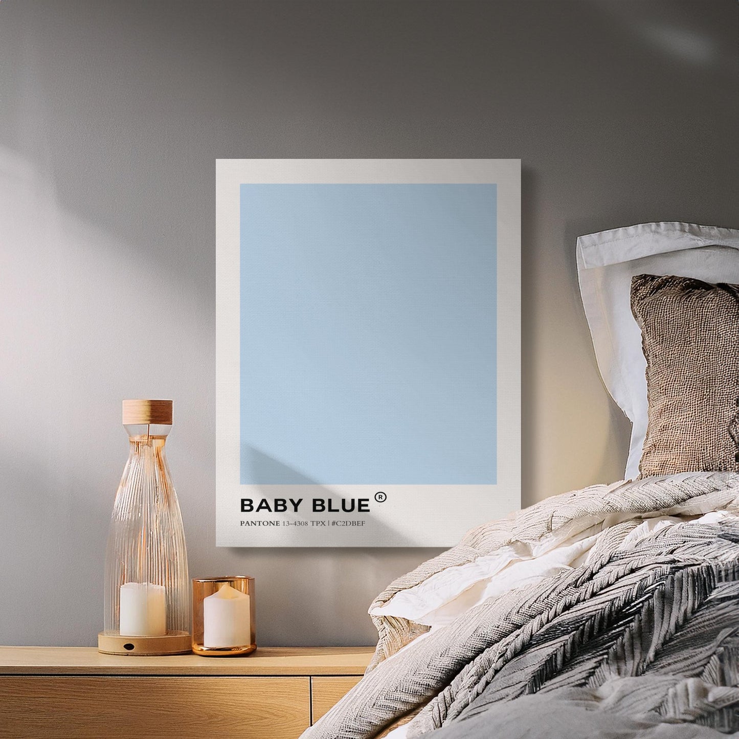Premium Poster of Baby Blue Pantone Poster Nursery Wall Art Canvas Wraps