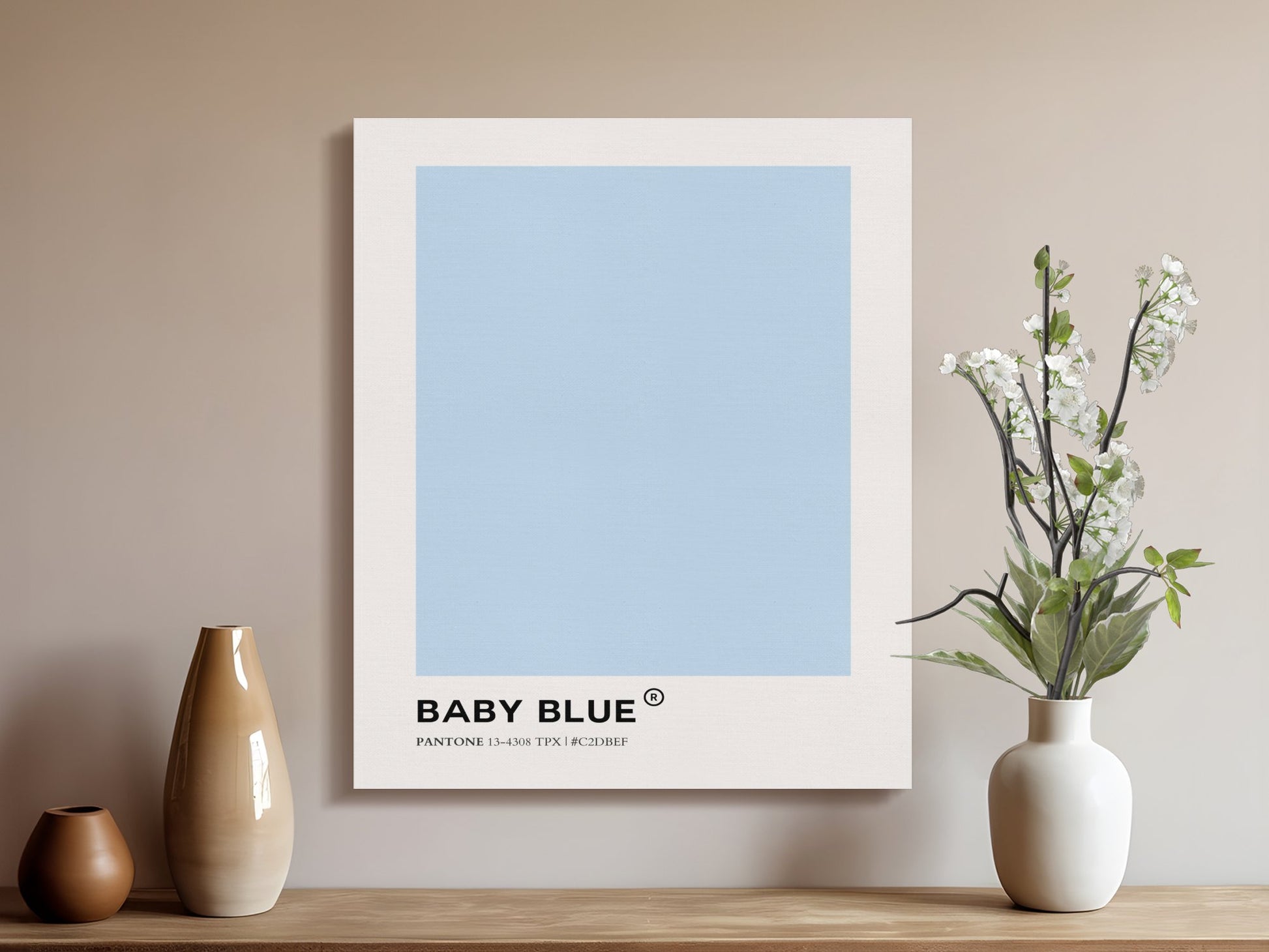 Premium Poster of Baby Blue Pantone Poster Nursery Wall Art Canvas Wraps