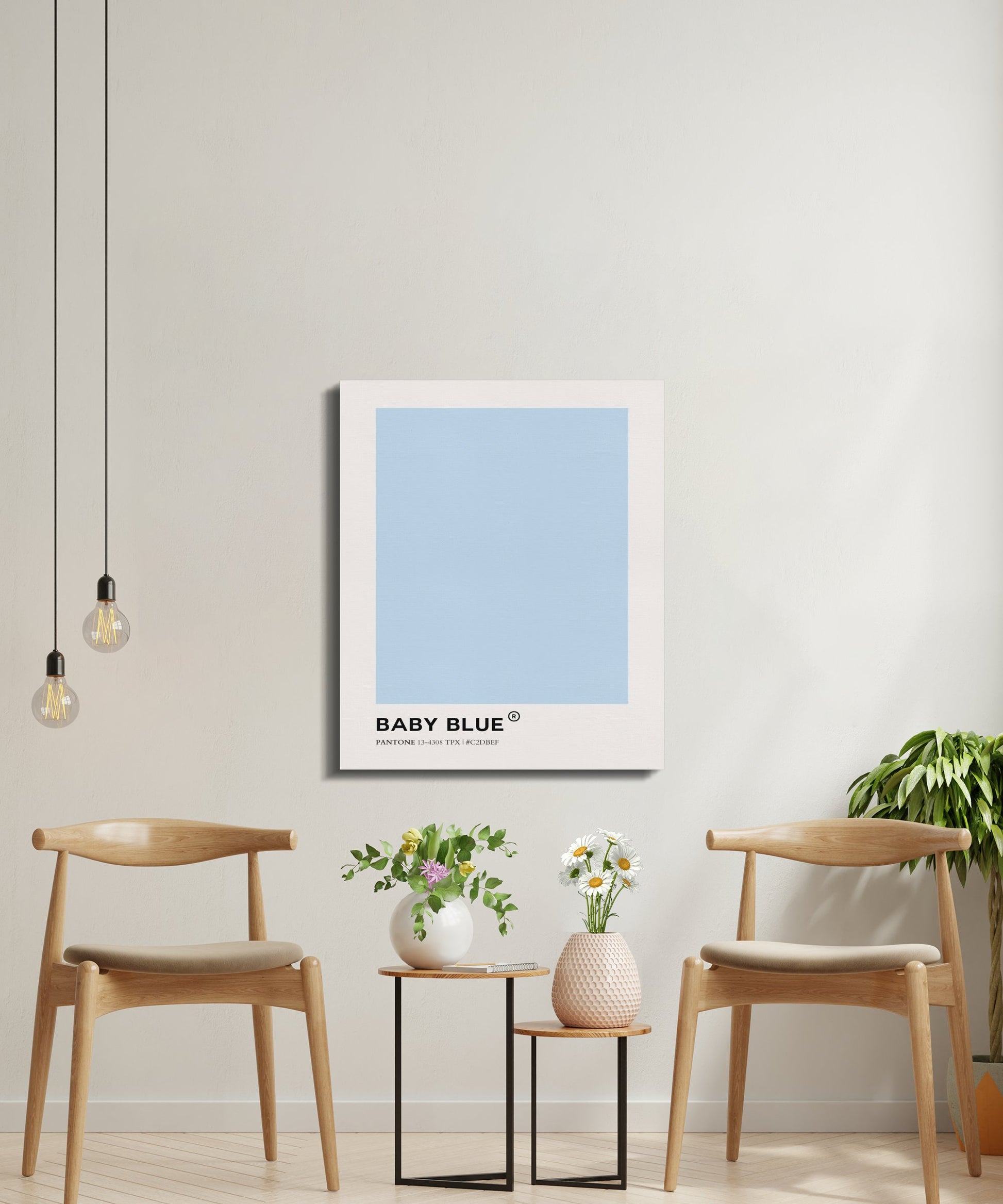 Premium Poster of Baby Blue Pantone Poster Nursery Wall Art Canvas Wraps