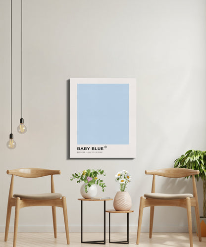 Premium Poster of Baby Blue Pantone Poster Nursery Wall Art Canvas Wraps
