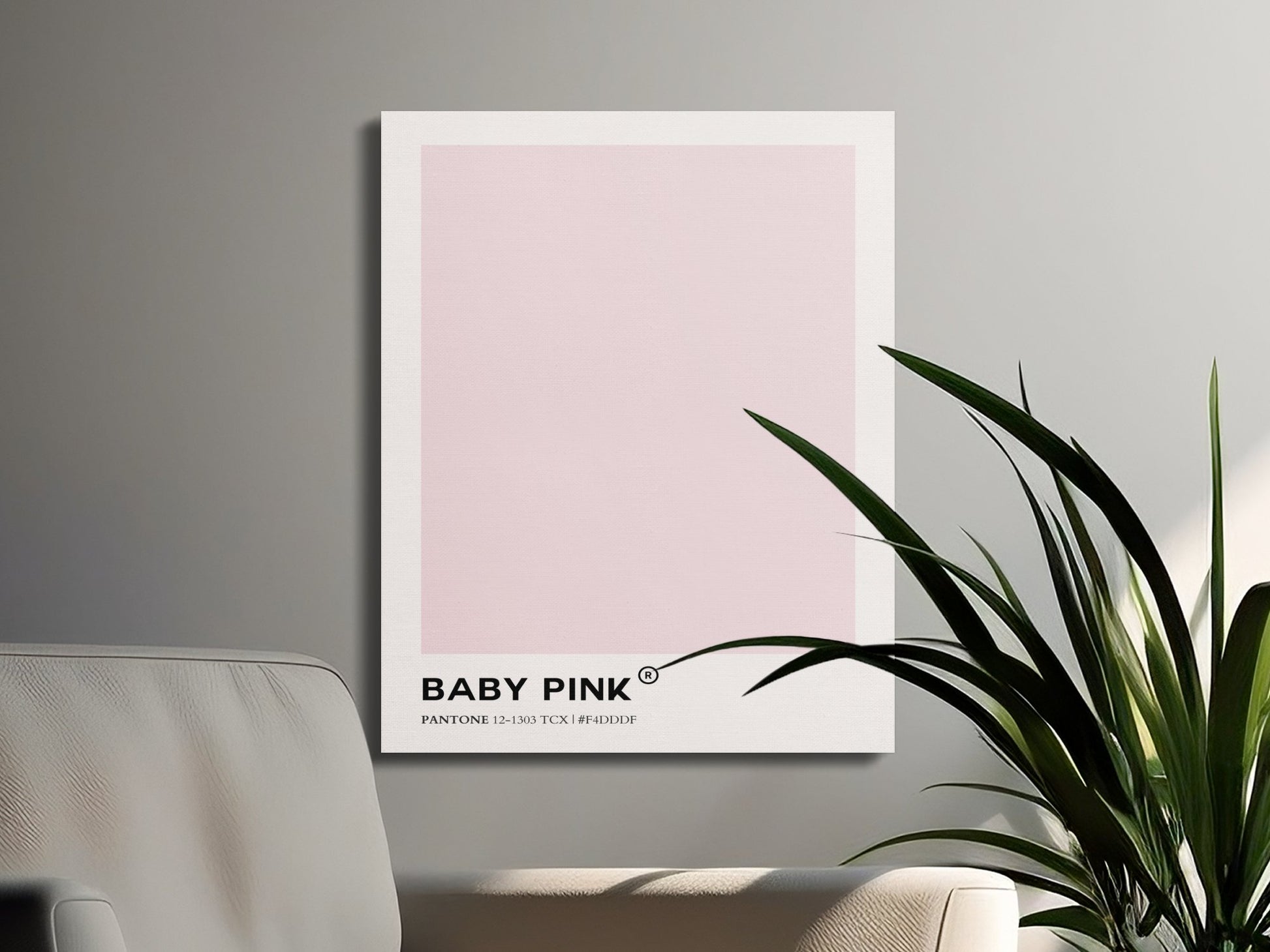 Premium Poster of Baby Pink Nursery Wall Art Pantone Canvas Wraps