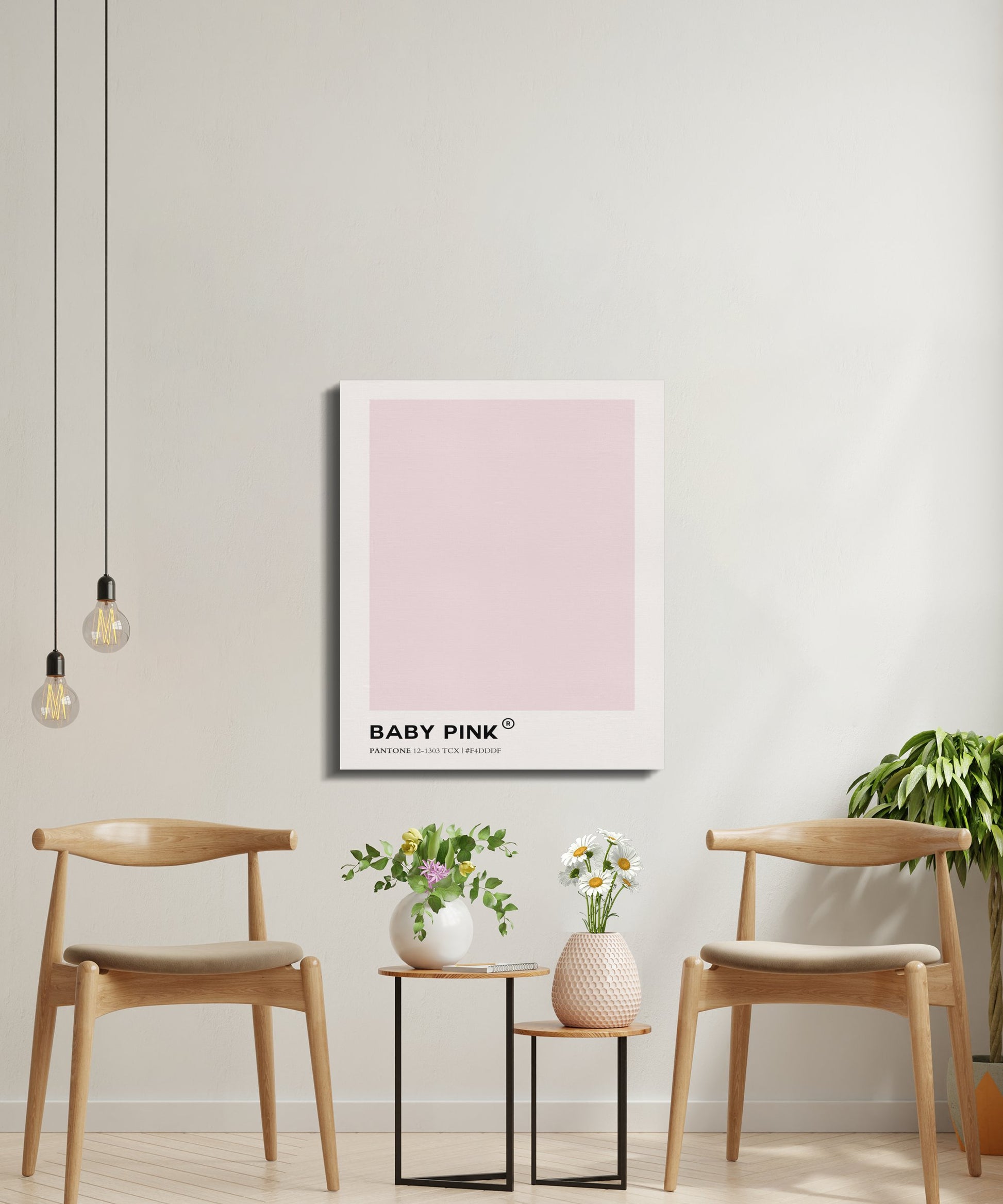 Premium Poster of Baby Pink Nursery Wall Art Pantone Canvas Wraps