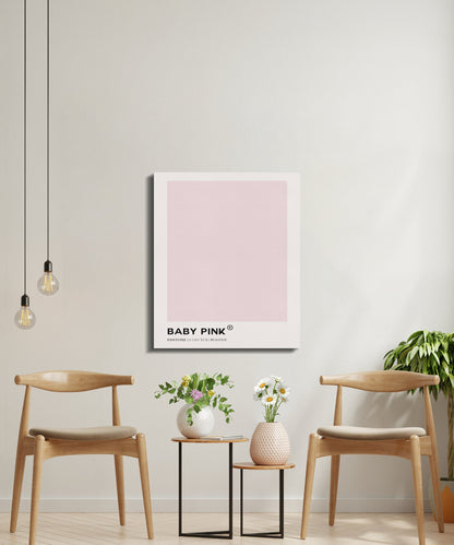 Premium Poster of Baby Pink Nursery Wall Art Pantone Canvas Wraps