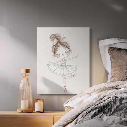 Premium Poster of Ballerina Illustration for Nursery Canvas Wraps