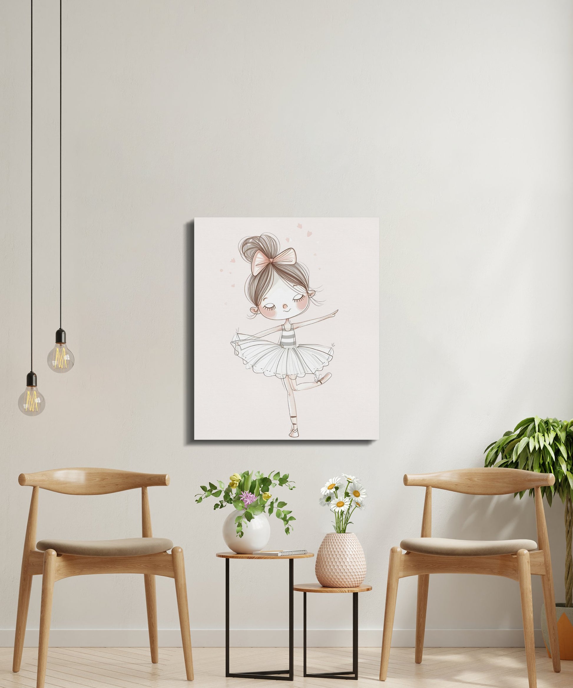 Premium Poster of Ballerina Illustration for Nursery Canvas Wraps