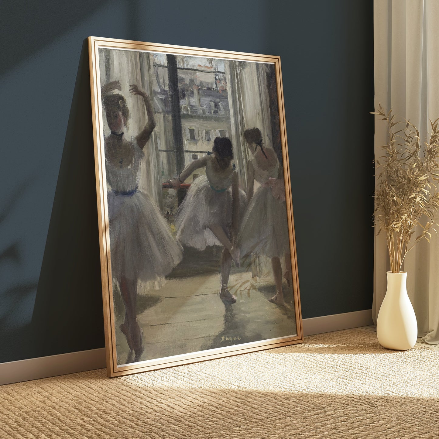 Premium Poster of Ballerinas In The Studio Cityscape Background Posters