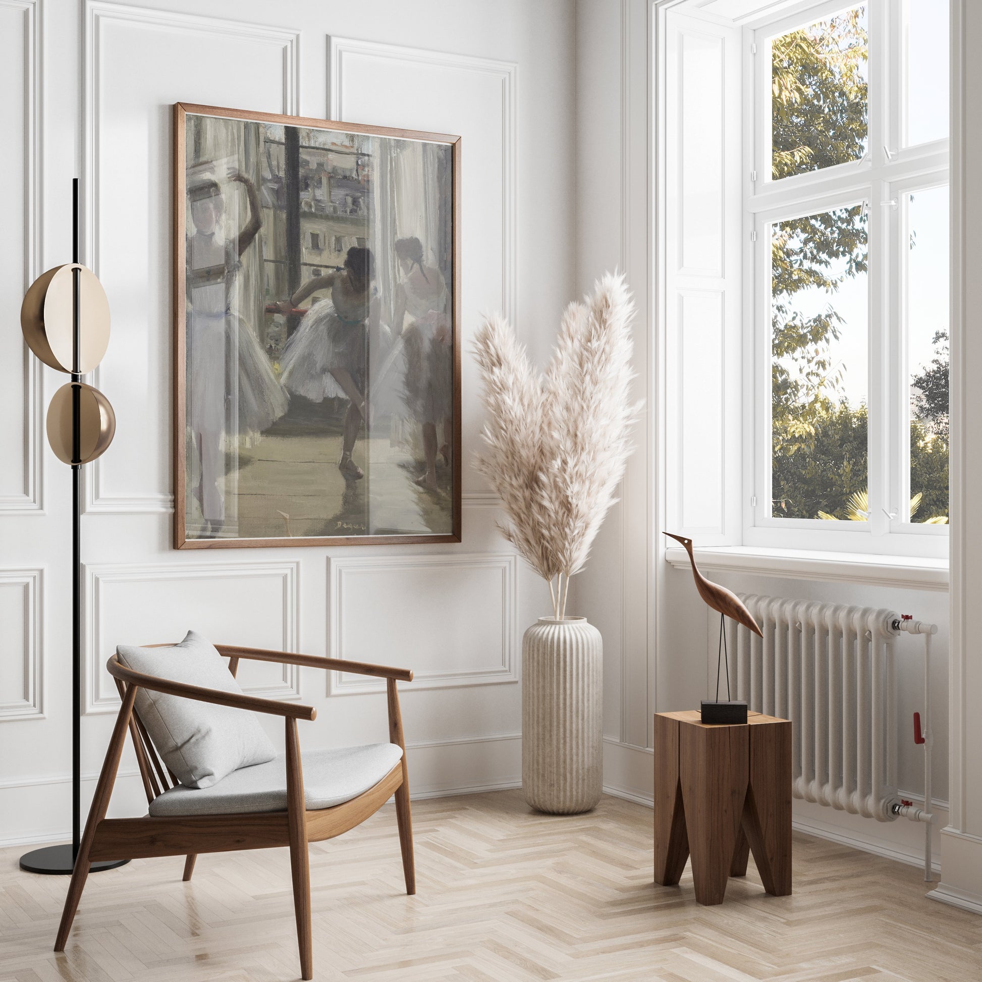 Premium Poster of Ballerinas In The Studio Cityscape Background Posters