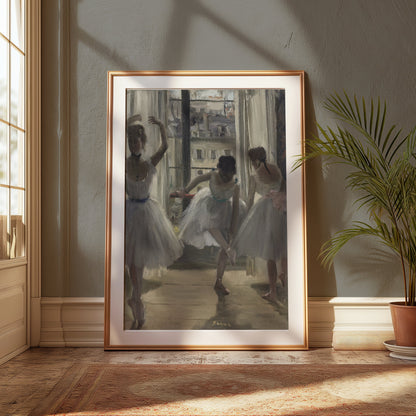 Premium Poster of Ballerinas In The Studio Cityscape Background Posters