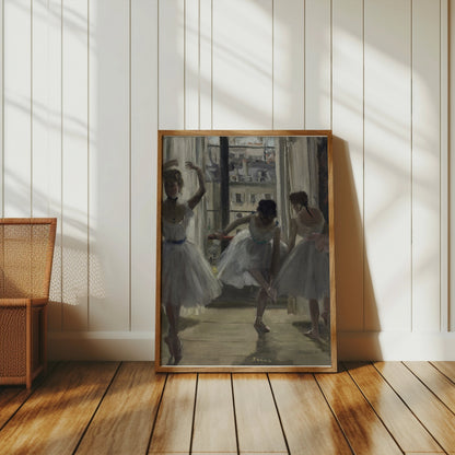 Premium Poster of Ballerinas In The Studio Cityscape Background Posters