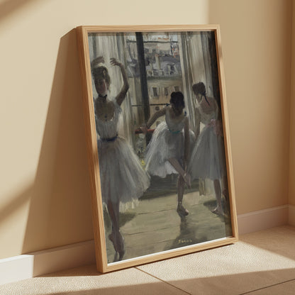 Premium Poster of Ballerinas In The Studio Cityscape Background Posters