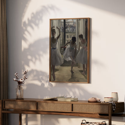 Premium Poster of Ballerinas In The Studio Cityscape Background Posters