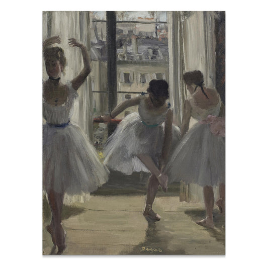 Premium Poster of Ballerinas In The Studio Cityscape Background Posters