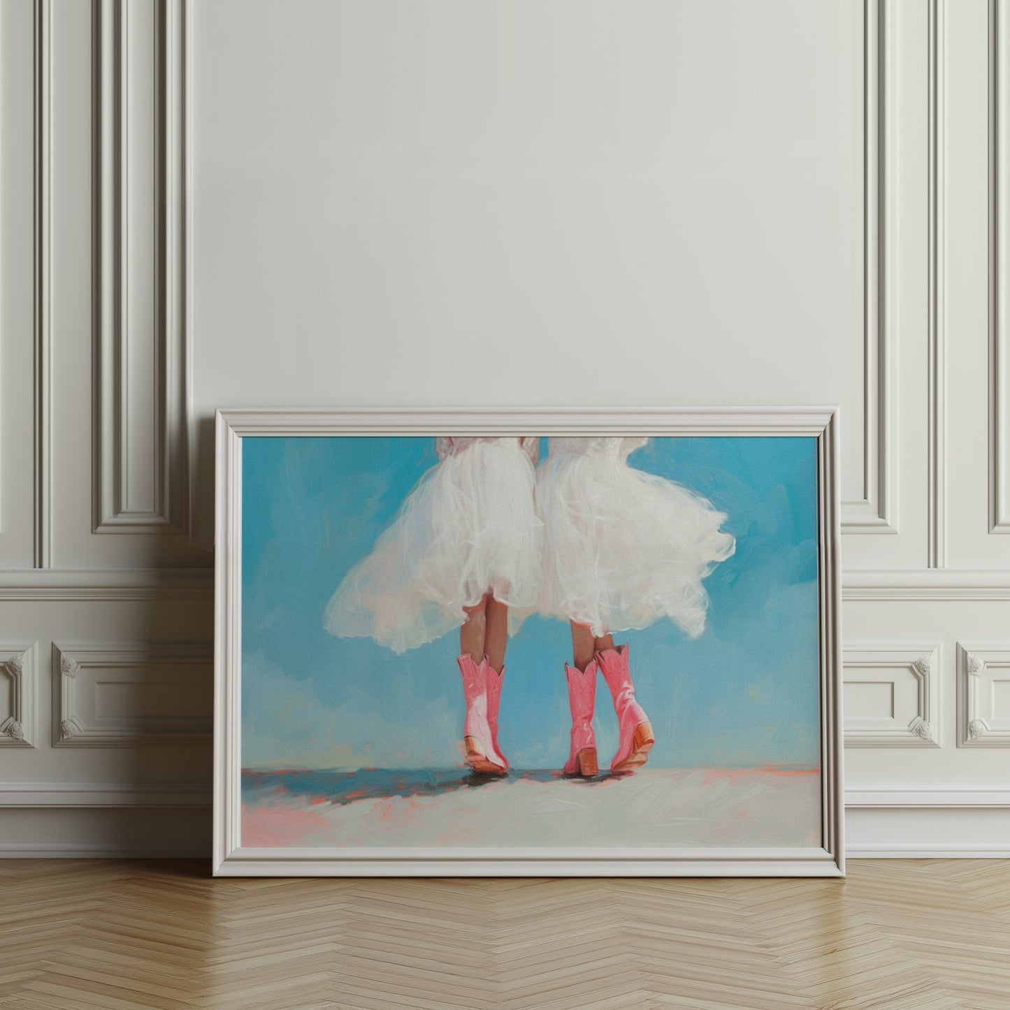 Premium Poster of Ballet Dresses and Pink Cowboy Boots Wall Art Posters