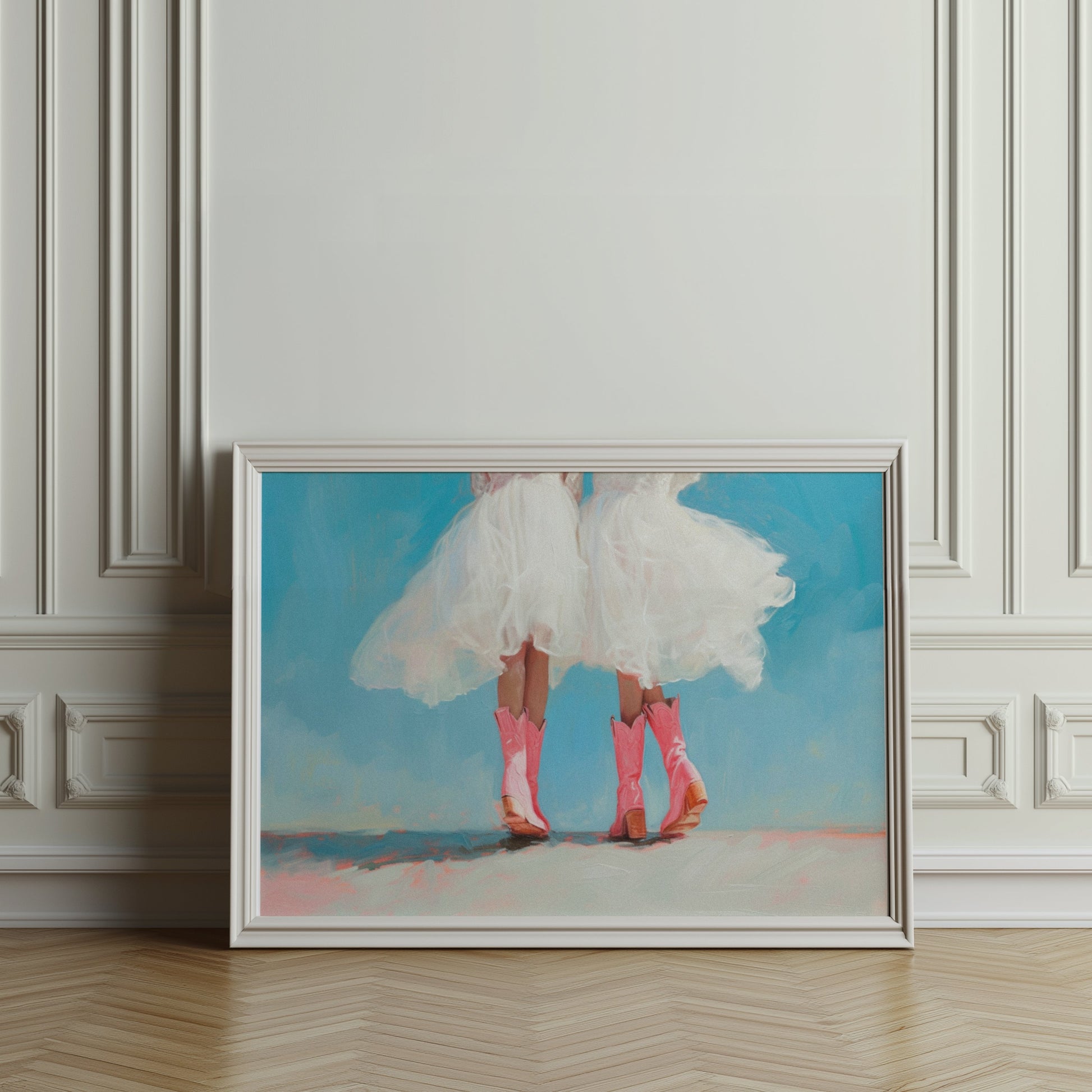 Premium Poster of Ballet Dresses and Pink Cowboy Boots Wall Art Posters