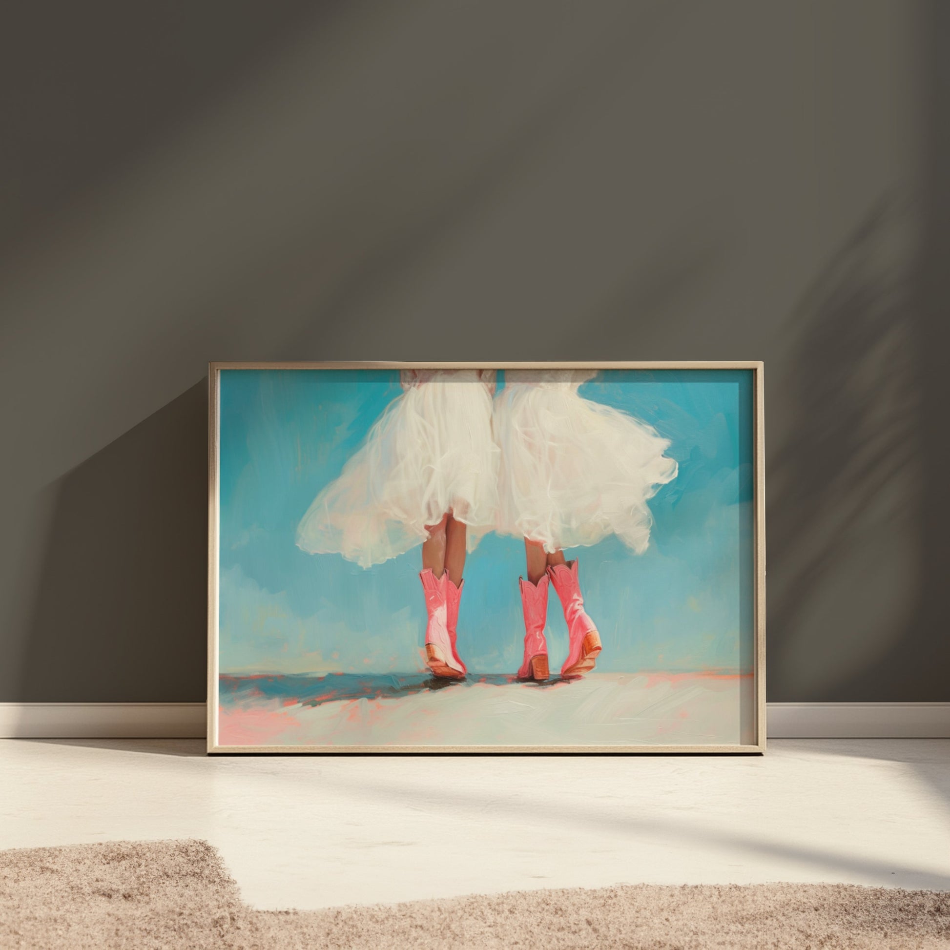 Premium Poster of Ballet Dresses and Pink Cowboy Boots Wall Art Posters