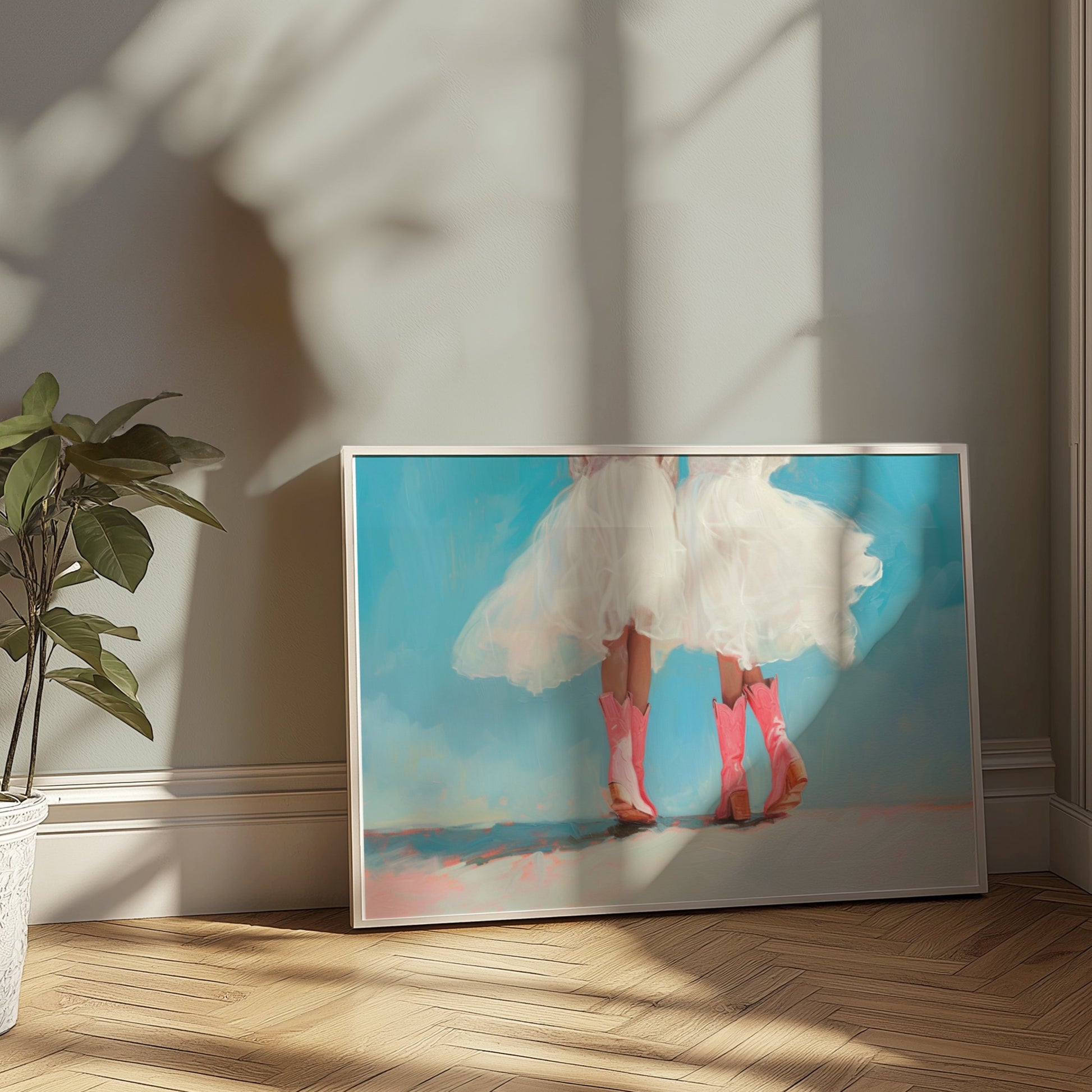 Premium Poster of Ballet Dresses and Pink Cowboy Boots Wall Art Posters