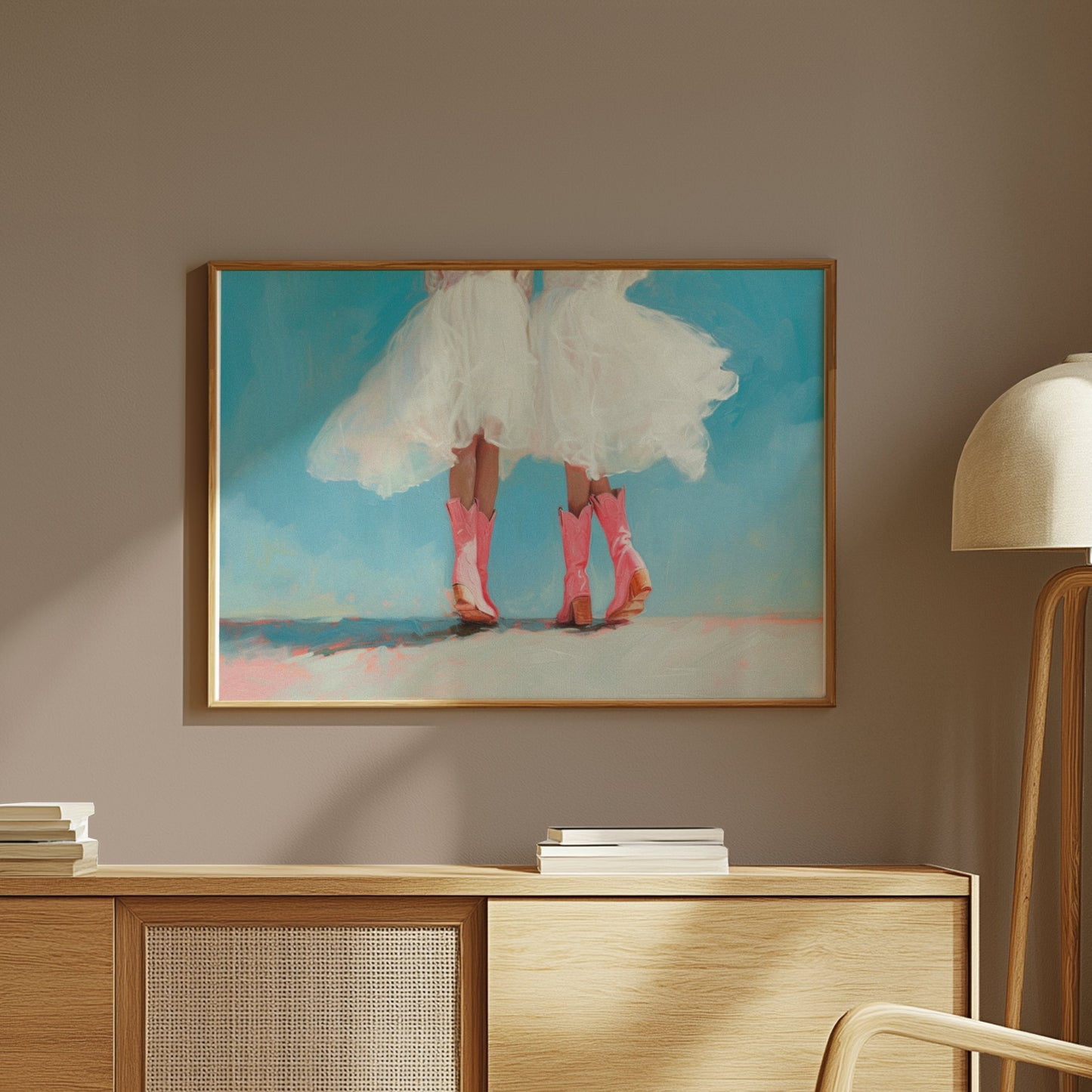 Premium Poster of Ballet Dresses and Pink Cowboy Boots Wall Art Posters