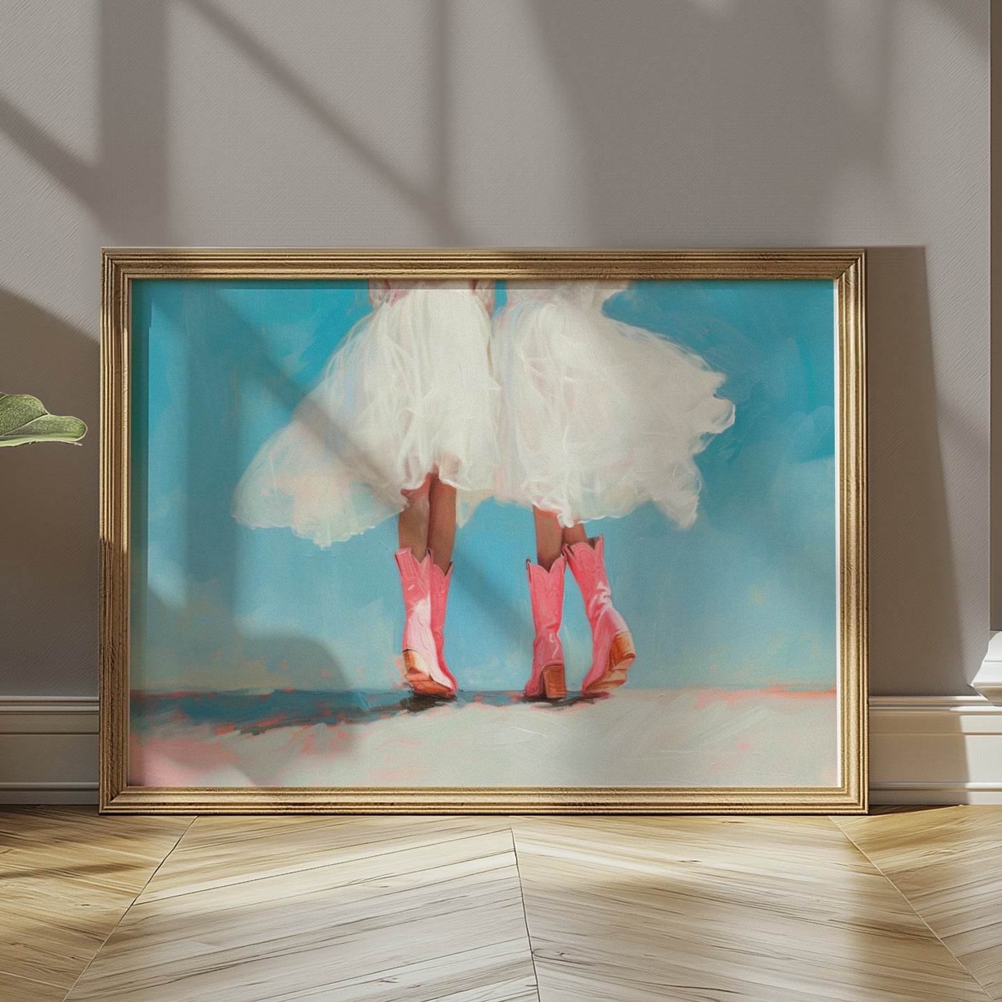 Premium Poster of Ballet Dresses and Pink Cowboy Boots Wall Art Posters
