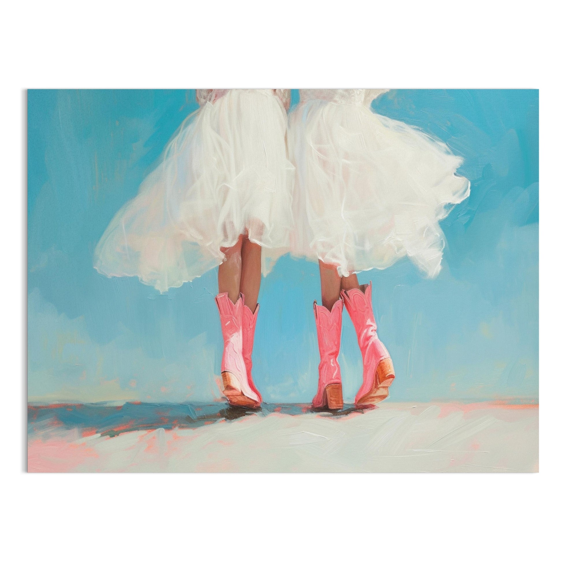 Premium Poster of Ballet Dresses and Pink Cowboy Boots Wall Art Posters