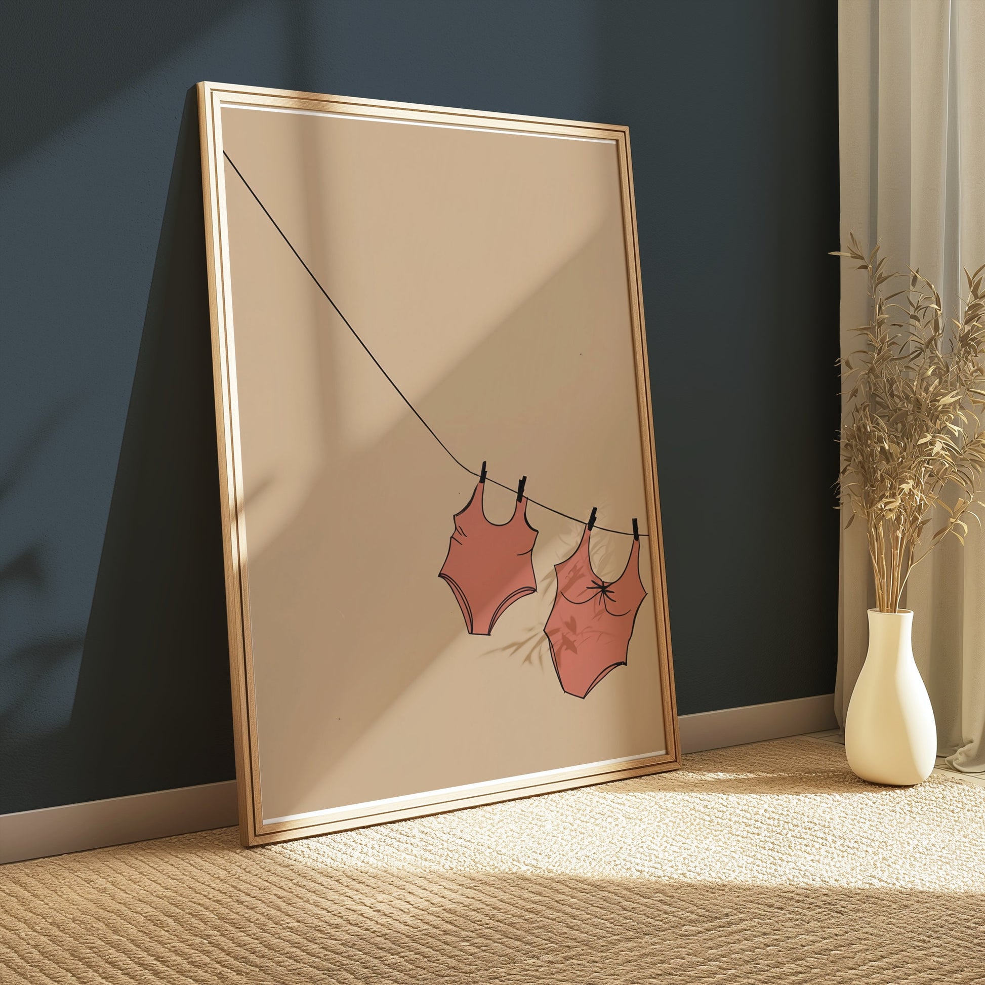 Premium Poster of Bathing Suit Cloth Hanging Minimalist Wall Art Posters