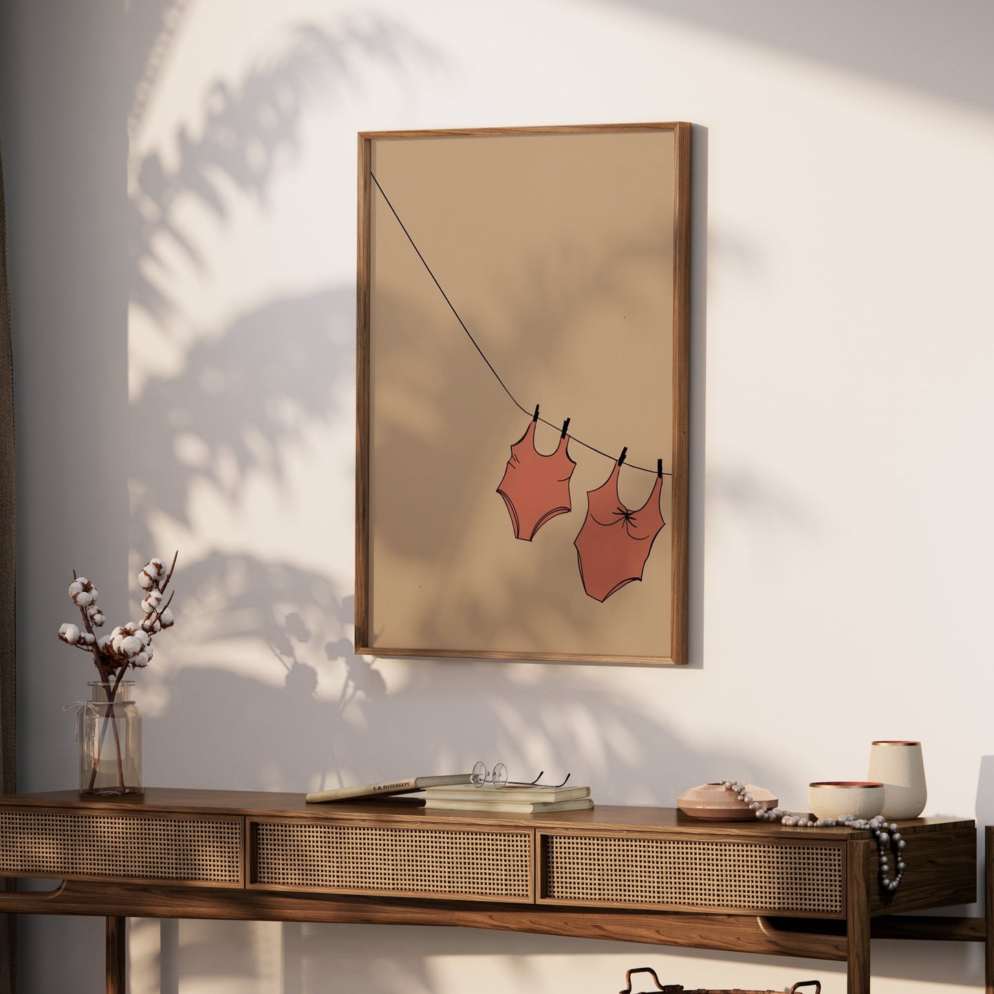 Premium Poster of Bathing Suit Cloth Hanging Minimalist Wall Art Posters