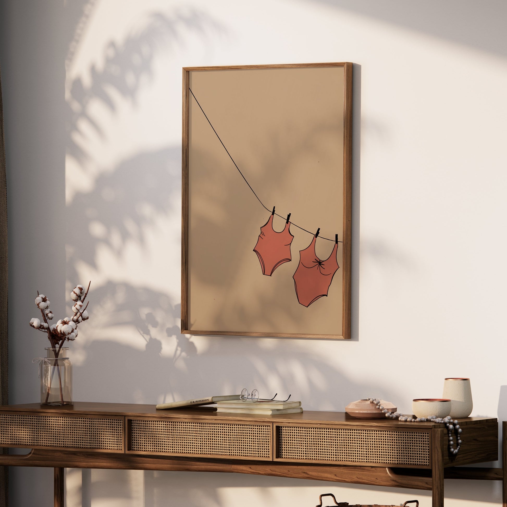 Premium Poster of Bathing Suit Cloth Hanging Minimalist Wall Art Posters