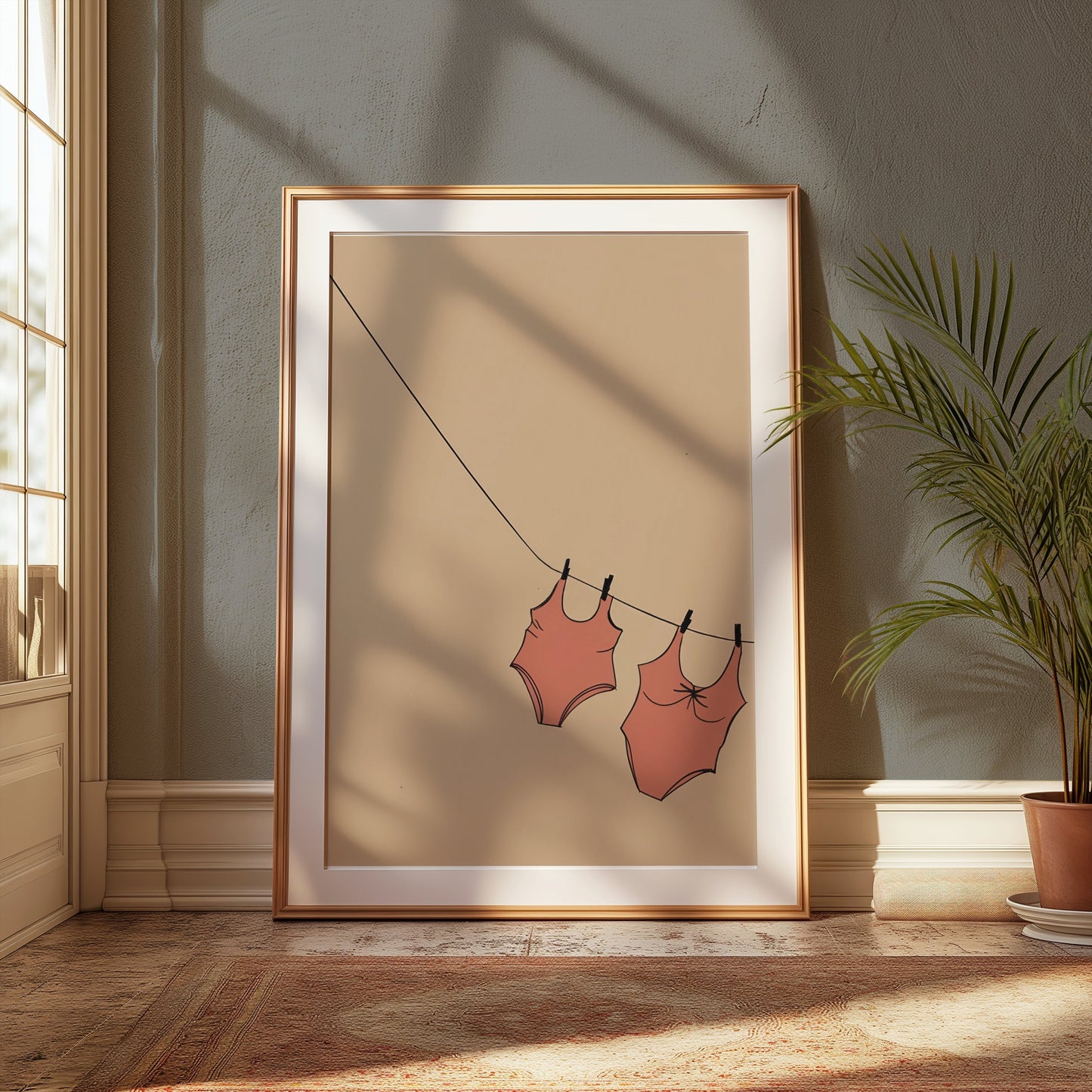 Premium Poster of Bathing Suit Cloth Hanging Minimalist Wall Art Posters
