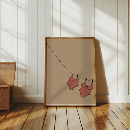 Premium Poster of Bathing Suit Cloth Hanging Minimalist Wall Art Posters