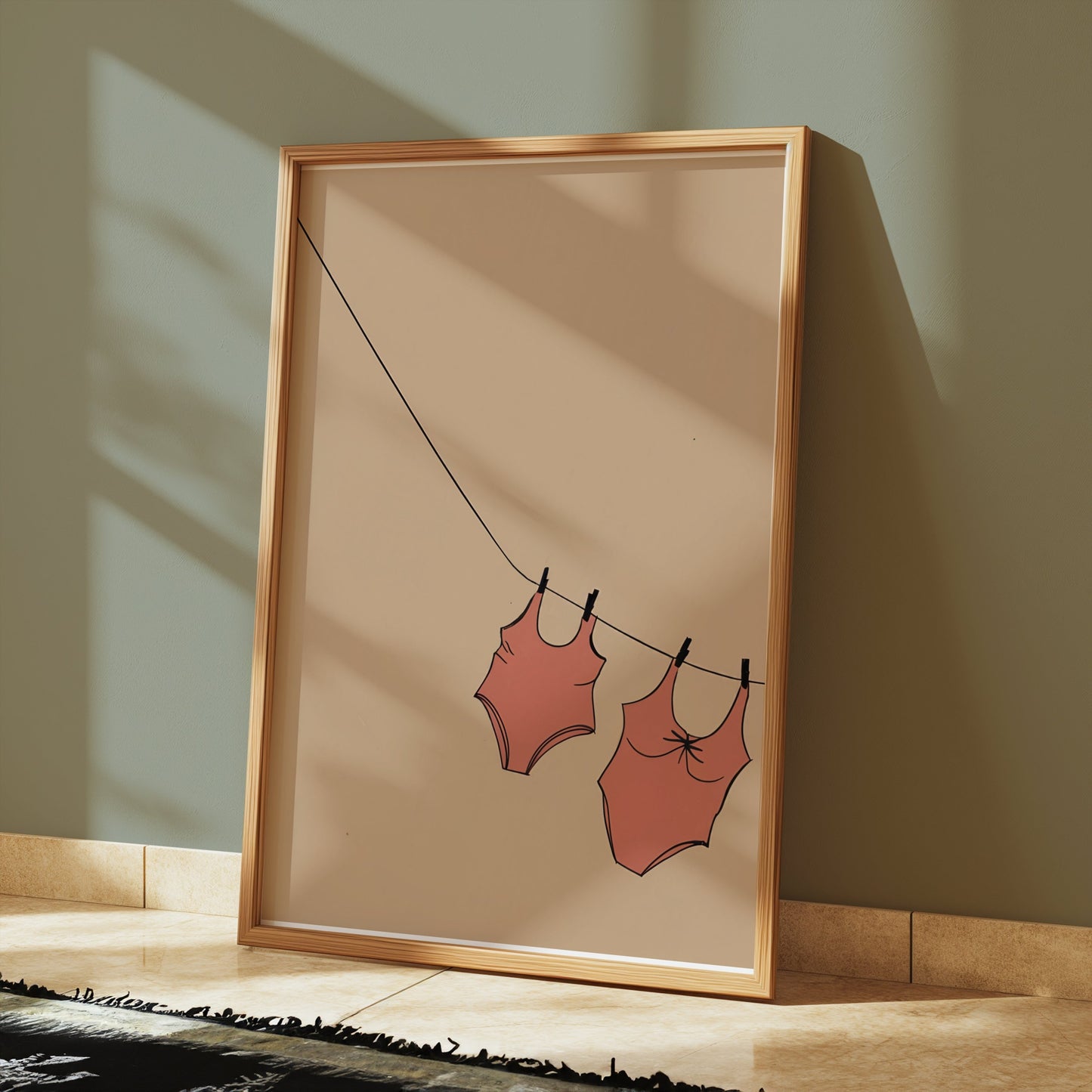 Premium Poster of Bathing Suit Cloth Hanging Minimalist Wall Art Posters