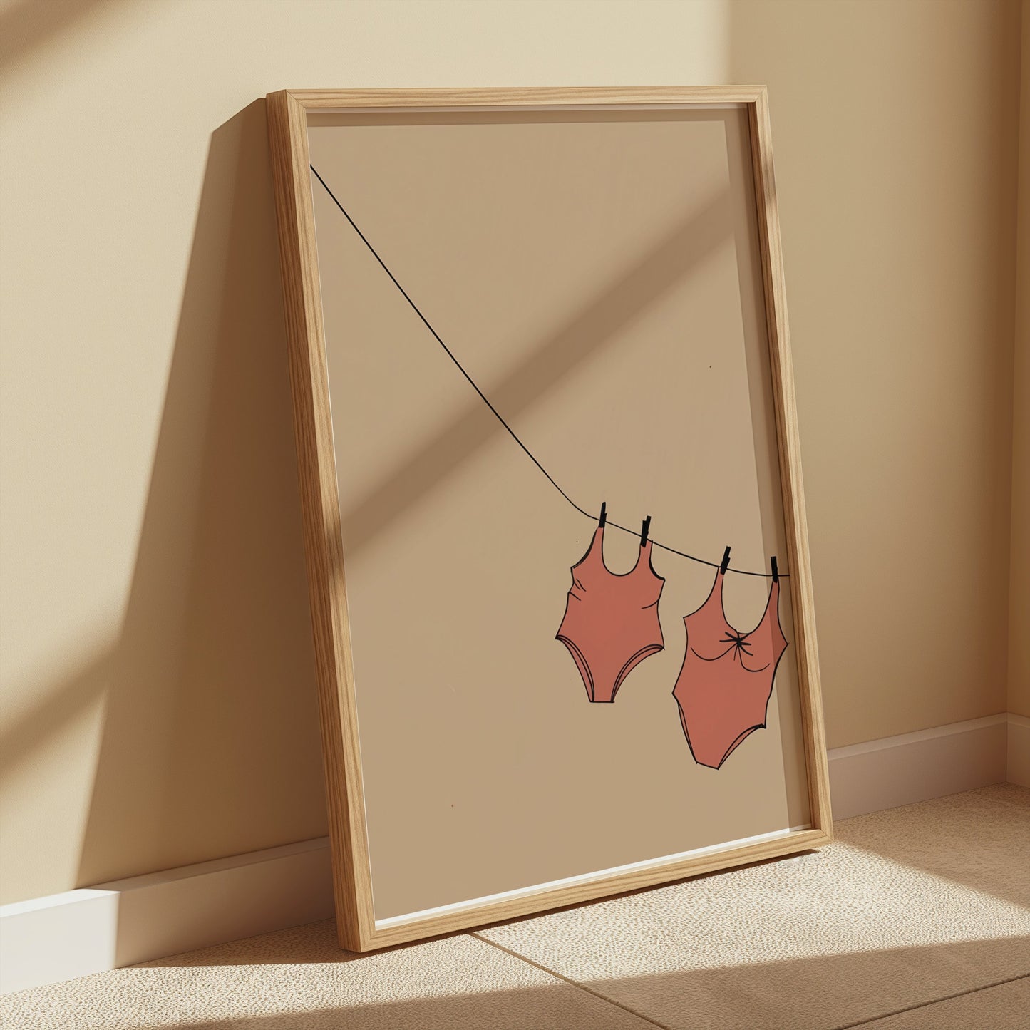 Premium Poster of Bathing Suit Cloth Hanging Minimalist Wall Art Posters