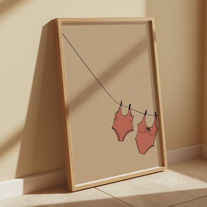 Premium Poster of Bathing Suit Cloth Hanging Minimalist Wall Art Posters