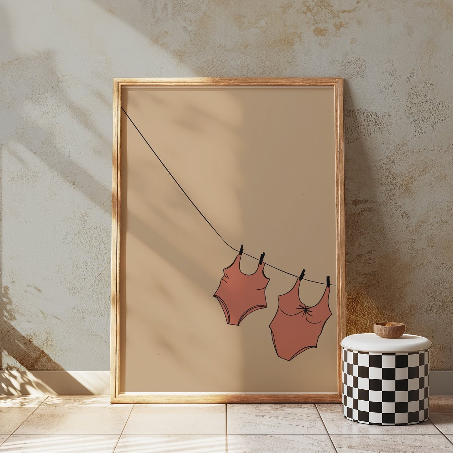 Premium Poster of Bathing Suit Cloth Hanging Minimalist Wall Art Posters