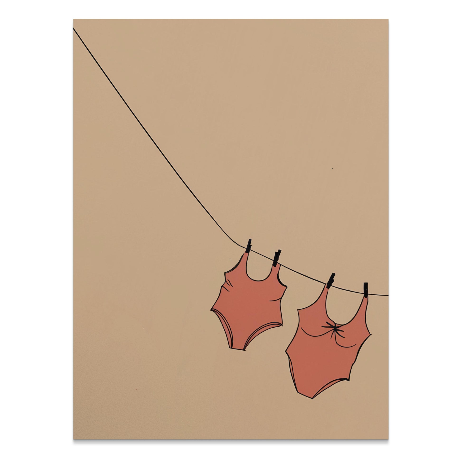 Premium Poster of Bathing Suit Cloth Hanging Minimalist Wall Art Posters
