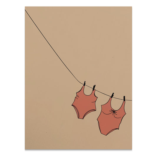 Premium Poster of Bathing Suit Cloth Hanging Minimalist Wall Art Posters