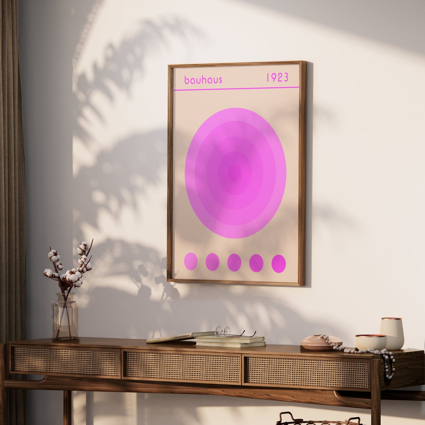 Premium Poster of Bauhaus 1923 Pink Concentric Circles Art Posters