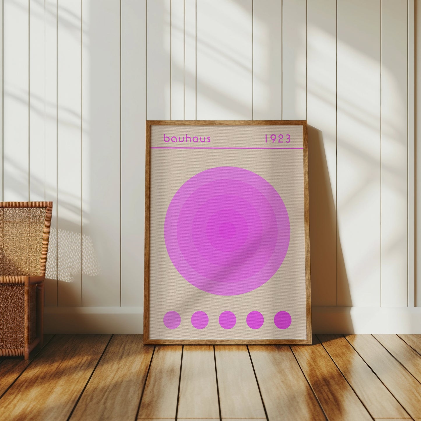Premium Poster of Bauhaus 1923 Pink Concentric Circles Art Posters