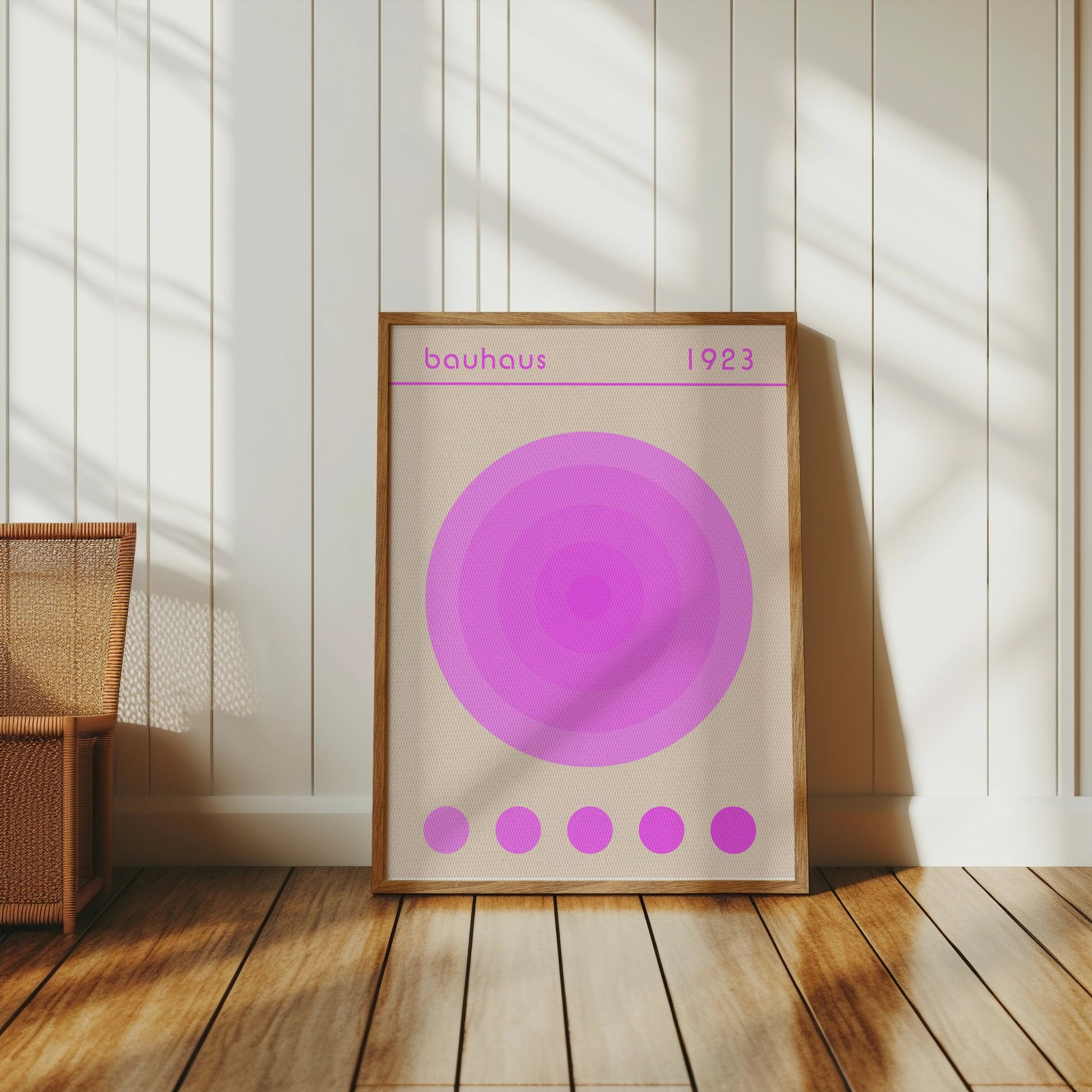 Premium Poster of Bauhaus 1923 Pink Concentric Circles Art Posters
