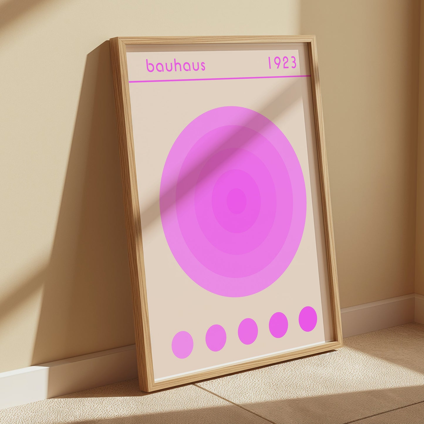 Premium Poster of Bauhaus 1923 Pink Concentric Circles Art Posters
