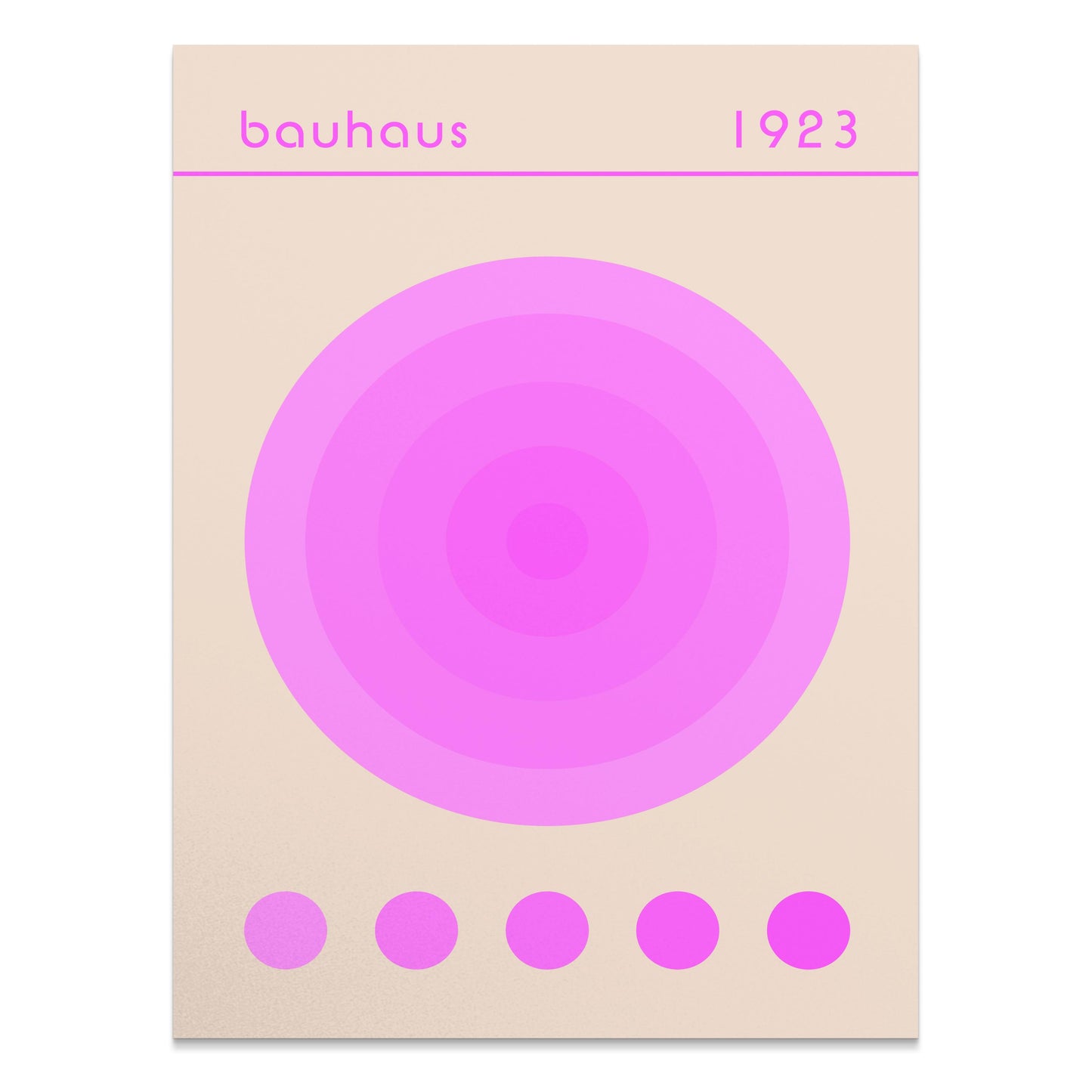 Premium Poster of Bauhaus 1923 Pink Concentric Circles Art Posters