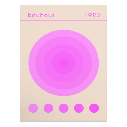 Premium Poster of Bauhaus 1923 Pink Concentric Circles Art Posters
