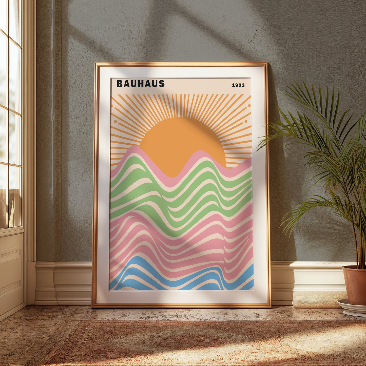 Premium Poster of Bauhaus Sunrise 1923 Retro Art Print Posters