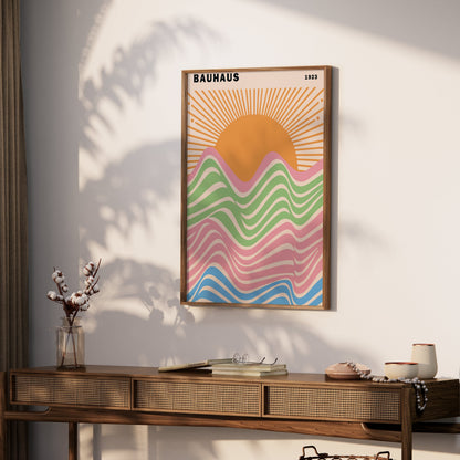 Premium Poster of Bauhaus Sunrise 1923 Retro Art Print Posters