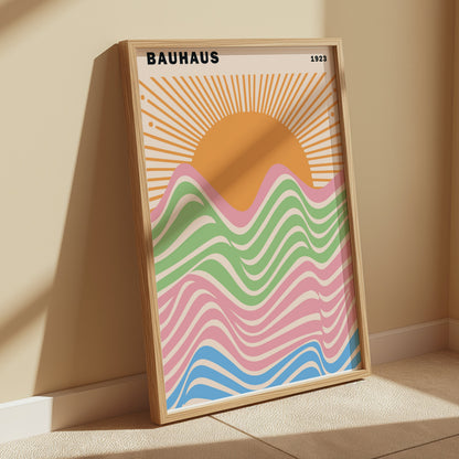 Premium Poster of Bauhaus Sunrise 1923 Retro Art Print Posters