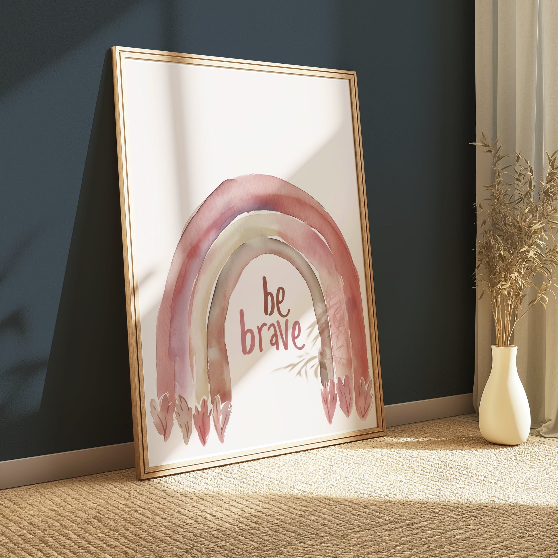 Premium Poster of Be Brave Rainbow Watercolor Design Wall Art Posters