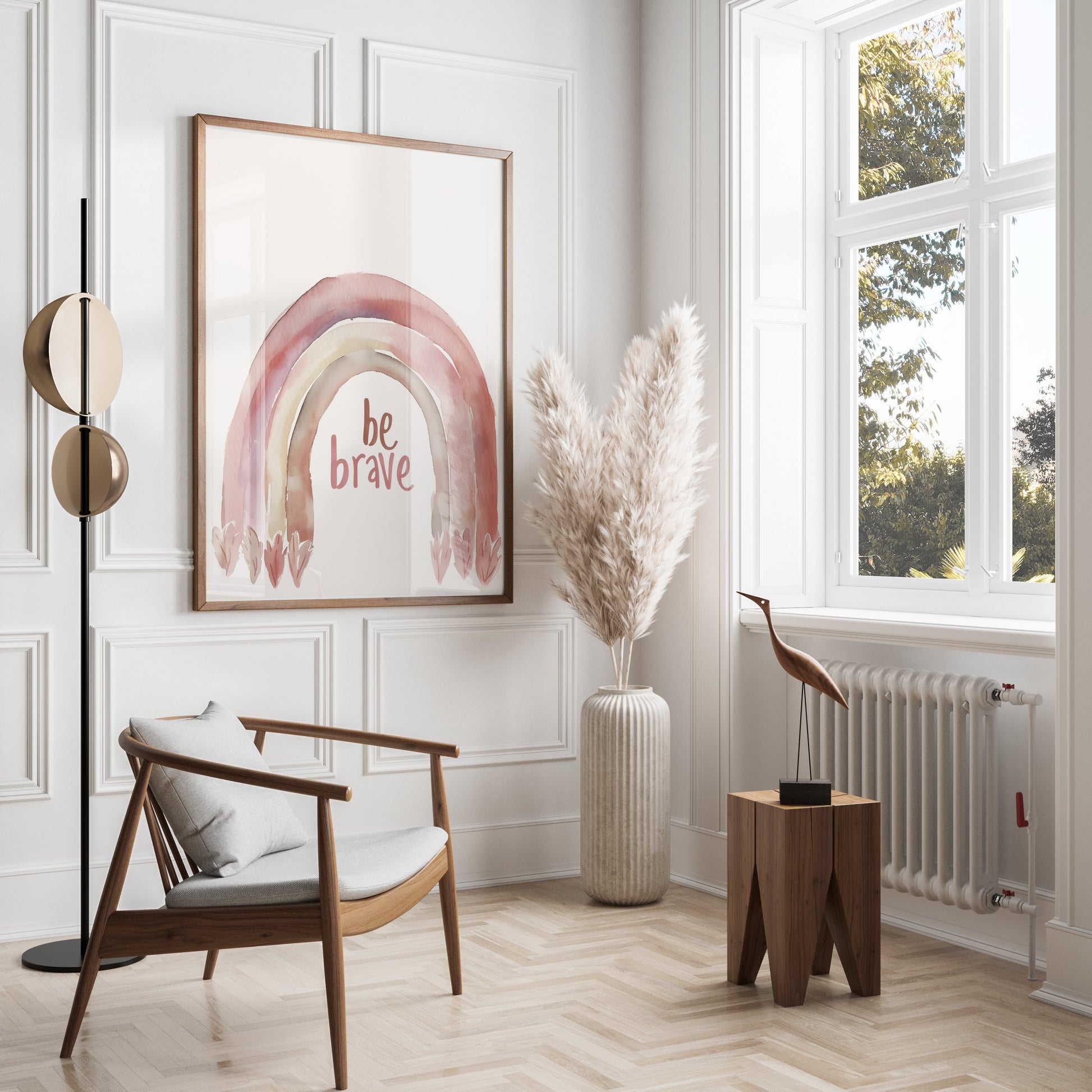 Premium Poster of Be Brave Rainbow Watercolor Design Wall Art Posters