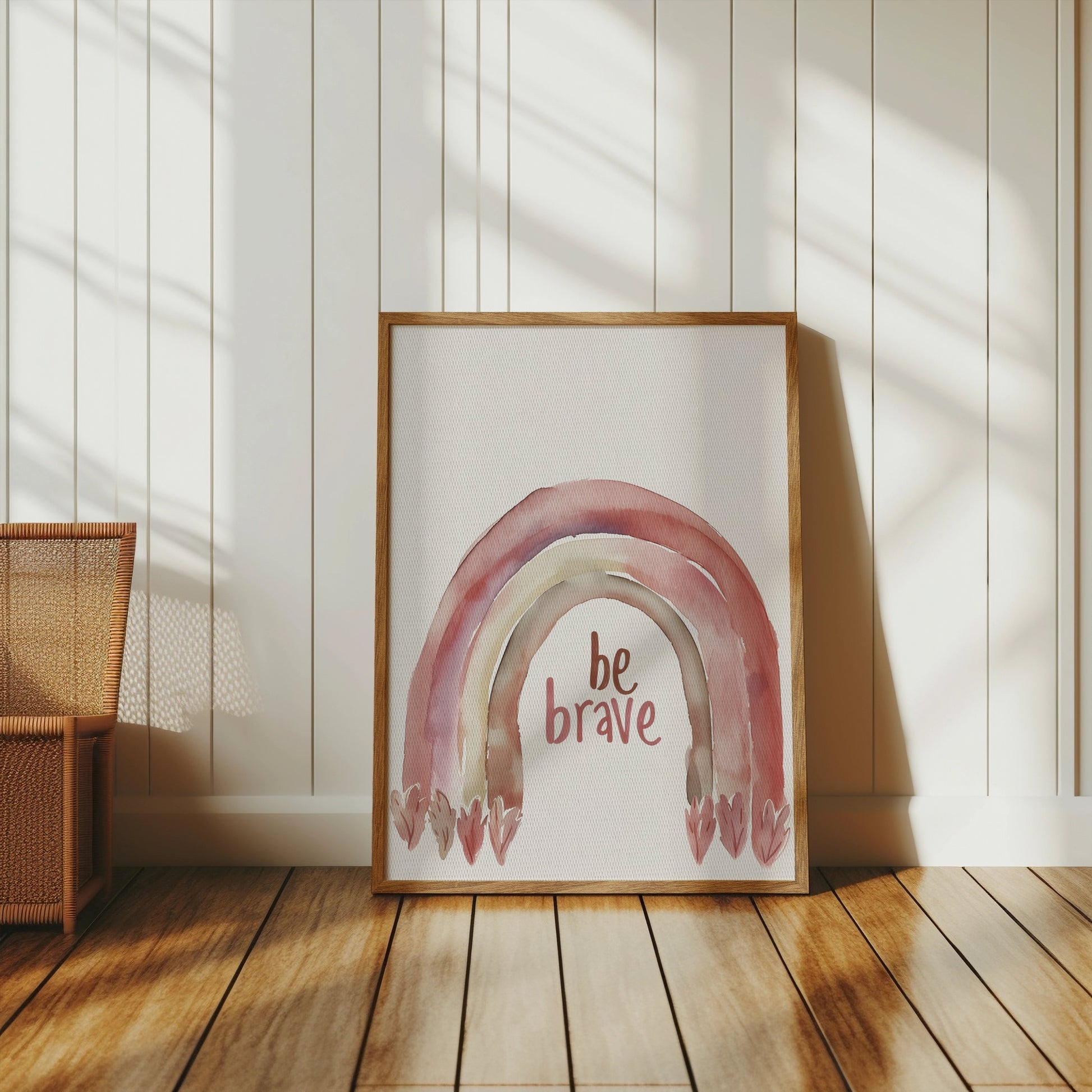 Premium Poster of Be Brave Rainbow Watercolor Design Wall Art Posters