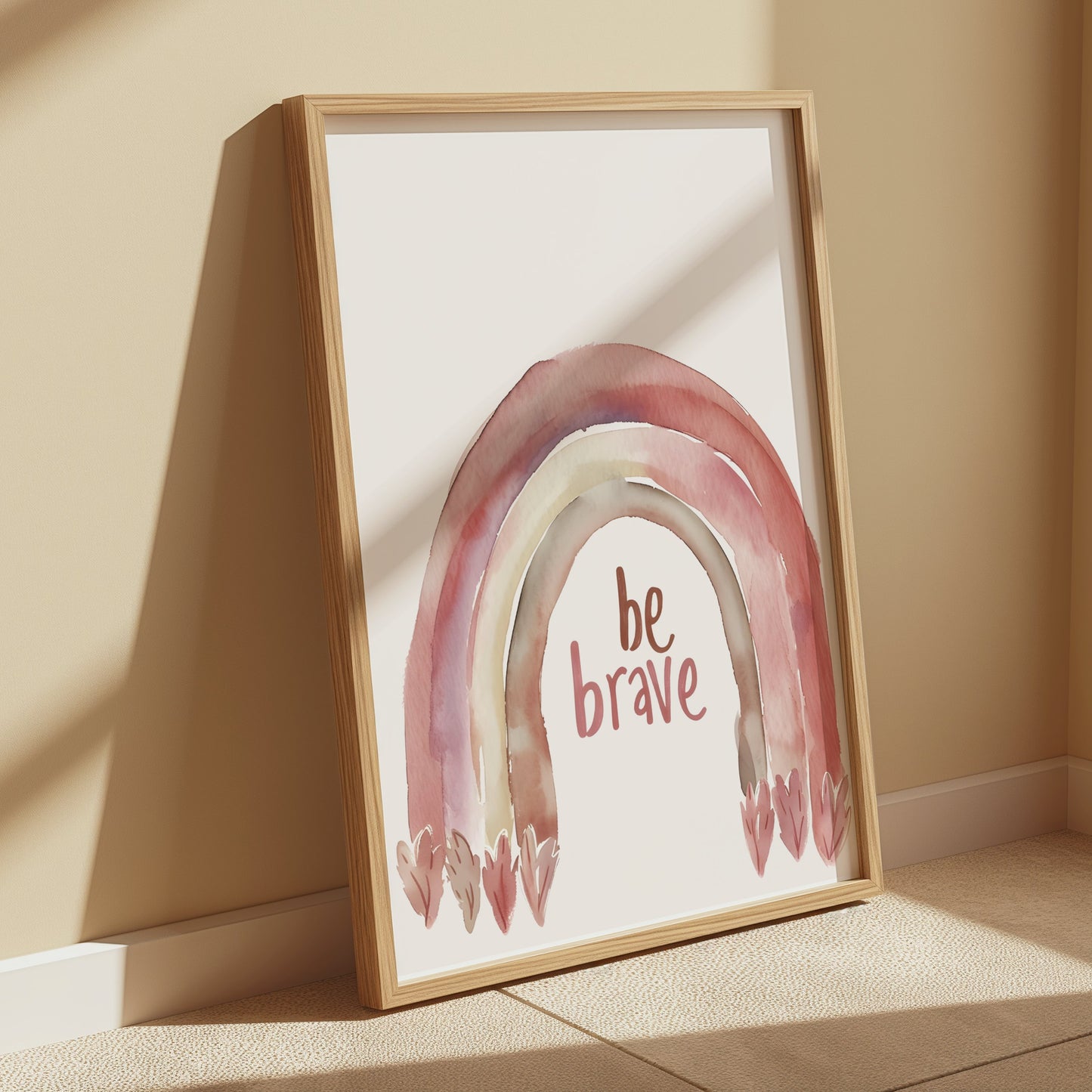 Premium Poster of Be Brave Rainbow Watercolor Design Wall Art Posters